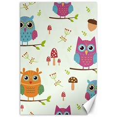 Forest-seamless-pattern-with-cute-owls Canvas 12  X 18  by pakminggu