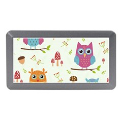 Forest-seamless-pattern-with-cute-owls Memory Card Reader (mini) by pakminggu