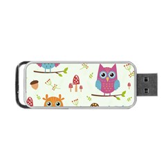 Forest-seamless-pattern-with-cute-owls Portable Usb Flash (one Side) by pakminggu