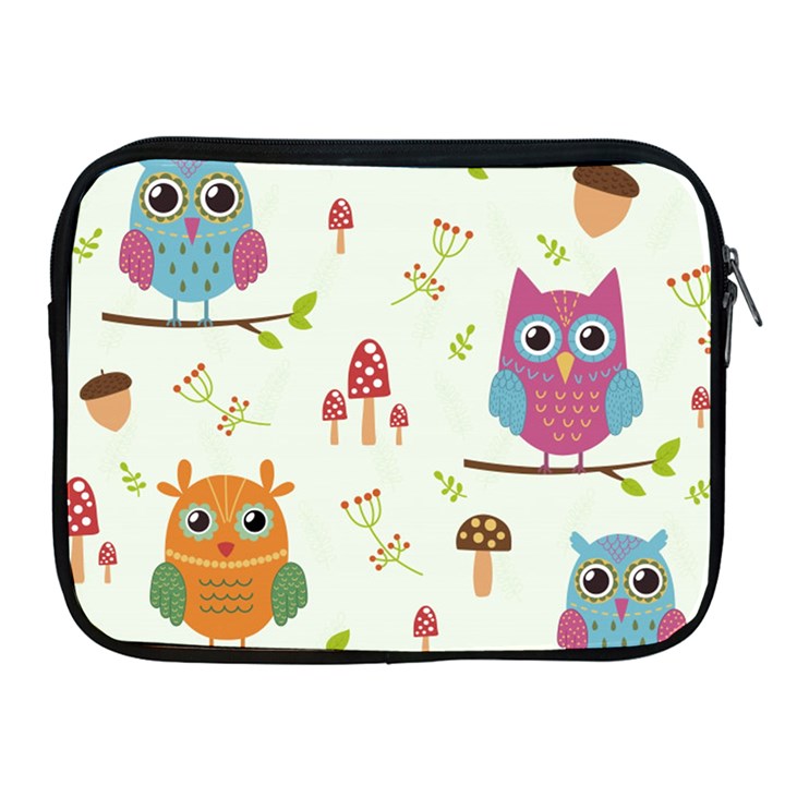 Forest-seamless-pattern-with-cute-owls Apple iPad 2/3/4 Zipper Cases