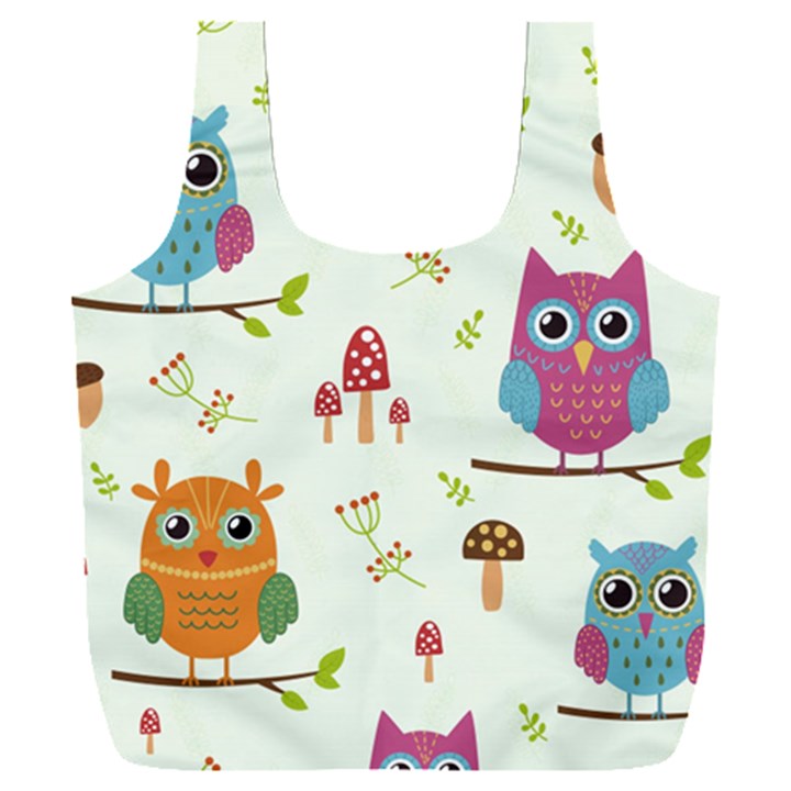 Forest-seamless-pattern-with-cute-owls Full Print Recycle Bag (XXL)