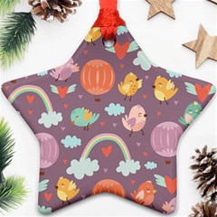 Cute-seamless-pattern-with-doodle-birds-balloons Ornament (Star)