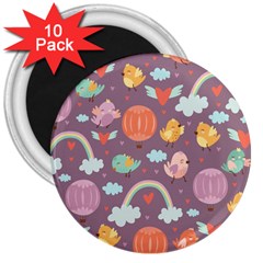 Cute-seamless-pattern-with-doodle-birds-balloons 3  Magnets (10 pack) 