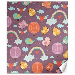 Cute-seamless-pattern-with-doodle-birds-balloons Canvas 8  x 10 