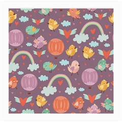 Cute-seamless-pattern-with-doodle-birds-balloons Medium Glasses Cloth by pakminggu