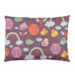 Cute-seamless-pattern-with-doodle-birds-balloons Pillow Case (Two Sides)