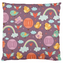 Cute-seamless-pattern-with-doodle-birds-balloons Large Cushion Case (Two Sides)