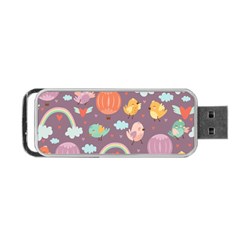 Cute-seamless-pattern-with-doodle-birds-balloons Portable USB Flash (Two Sides)