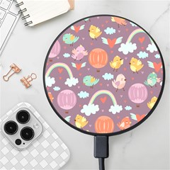 Cute-seamless-pattern-with-doodle-birds-balloons Wireless Fast Charger(Black)