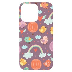 Cute-seamless-pattern-with-doodle-birds-balloons iPhone 14 Pro Max Black UV Print Case