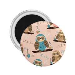 Seamless-pattern-owls-dream-cute-style-pajama-fabric 2 25  Magnets by pakminggu