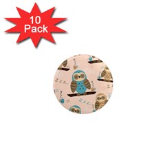 Seamless-pattern-owls-dream-cute-style-pajama-fabric 1  Mini Magnet (10 Pack)  by pakminggu