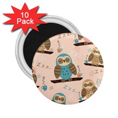 Seamless-pattern-owls-dream-cute-style-pajama-fabric 2 25  Magnets (10 Pack)  by pakminggu