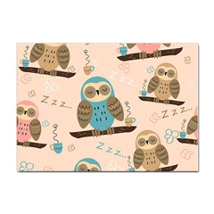 Seamless-pattern-owls-dream-cute-style-pajama-fabric Sticker A4 (10 Pack) by pakminggu