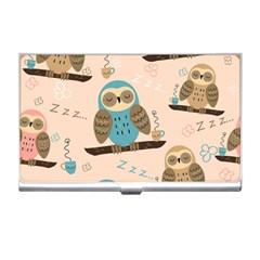 Seamless-pattern-owls-dream-cute-style-pajama-fabric Business Card Holder by pakminggu