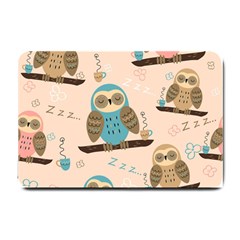 Seamless-pattern-owls-dream-cute-style-pajama-fabric Small Doormat by pakminggu