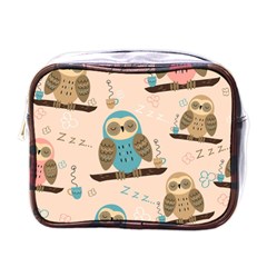 Seamless-pattern-owls-dream-cute-style-pajama-fabric Mini Toiletries Bag (one Side) by pakminggu