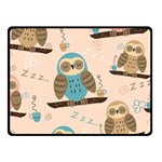 Seamless-pattern-owls-dream-cute-style-pajama-fabric Fleece Blanket (Small) 50 x40  Blanket Front