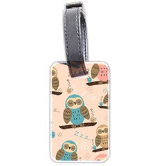 Seamless-pattern-owls-dream-cute-style-pajama-fabric Luggage Tag (two Sides) by pakminggu