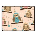 Seamless-pattern-owls-dream-cute-style-pajama-fabric Two Sides Fleece Blanket (Small) 45 x34  Blanket Front