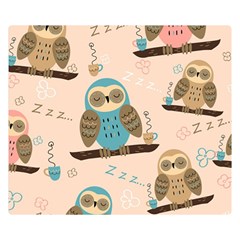 Seamless-pattern-owls-dream-cute-style-pajama-fabric Two Sides Premium Plush Fleece Blanket (small) by pakminggu