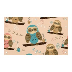 Seamless-pattern-owls-dream-cute-style-pajama-fabric Banner And Sign 5  X 3  by pakminggu