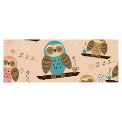 Seamless-pattern-owls-dream-cute-style-pajama-fabric Banner And Sign 8  X 3  by pakminggu