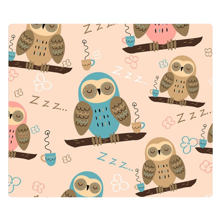 Seamless-pattern-owls-dream-cute-style-pajama-fabric Premium Plush Fleece Blanket (Small)