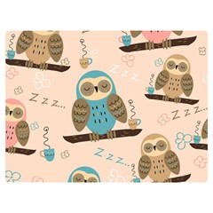 Seamless-pattern-owls-dream-cute-style-pajama-fabric Two Sides Premium Plush Fleece Blanket (extra Small) by pakminggu