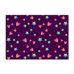 Colorful-stars-hearts-seamless-vector-pattern Sticker A4 (10 Pack) by pakminggu