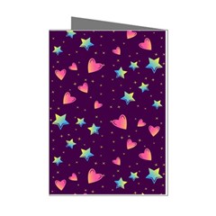 Colorful-stars-hearts-seamless-vector-pattern Mini Greeting Cards (pkg Of 8) by pakminggu