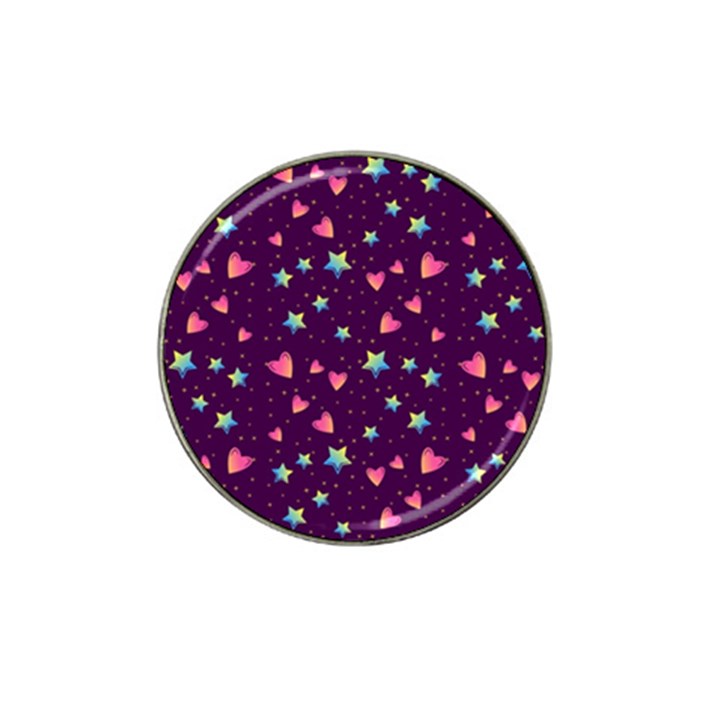 Colorful-stars-hearts-seamless-vector-pattern Hat Clip Ball Marker