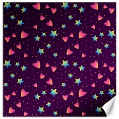 Colorful-stars-hearts-seamless-vector-pattern Canvas 12  X 12  by pakminggu