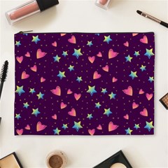 Colorful-stars-hearts-seamless-vector-pattern Cosmetic Bag (xl) by pakminggu