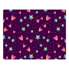 Colorful-stars-hearts-seamless-vector-pattern Two Sides Premium Plush Fleece Blanket (large) by pakminggu