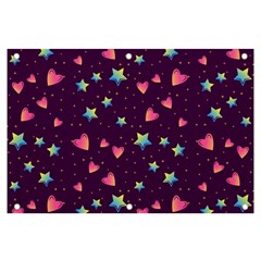 Colorful-stars-hearts-seamless-vector-pattern Banner And Sign 6  X 4  by pakminggu