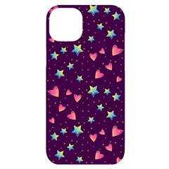 Colorful-stars-hearts-seamless-vector-pattern Iphone 14 Plus Black Uv Print Case by pakminggu