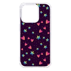 Colorful-stars-hearts-seamless-vector-pattern Iphone 14 Pro Tpu Uv Print Case by pakminggu