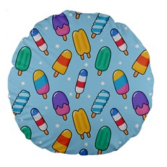 Cute-kawaii-ice-cream-seamless-pattern Large 18  Premium Round Cushions by pakminggu