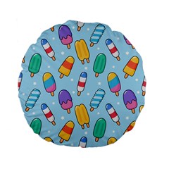 Cute-kawaii-ice-cream-seamless-pattern Standard 15  Premium Flano Round Cushions by pakminggu