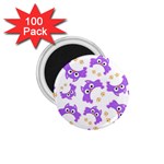 Purple-owl-pattern-background 1.75  Magnets (100 pack)  Front