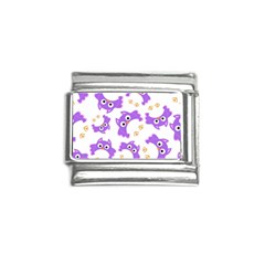 Purple-owl-pattern-background Italian Charm (9mm) by pakminggu