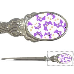 Purple-owl-pattern-background Letter Opener by pakminggu