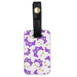 Purple-owl-pattern-background Luggage Tag (one side) Front