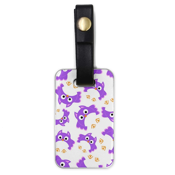 Purple-owl-pattern-background Luggage Tag (one side)