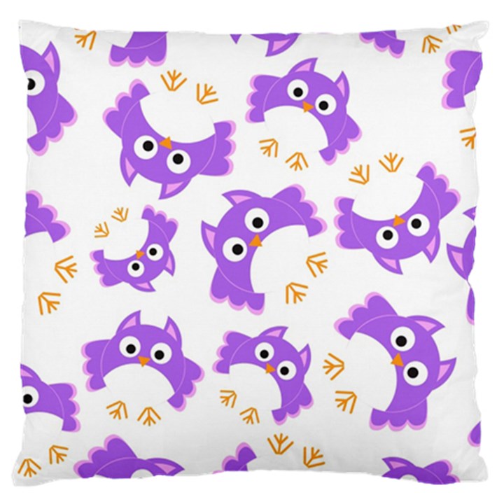 Purple-owl-pattern-background Large Cushion Case (One Side)