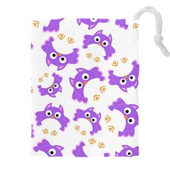 Purple-owl-pattern-background Drawstring Pouch (4xl) by pakminggu