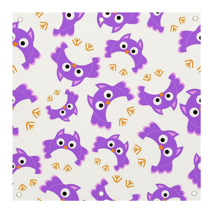 Purple-owl-pattern-background Banner and Sign 3  x 3 