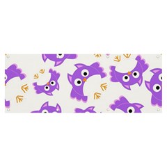 Purple-owl-pattern-background Banner And Sign 8  X 3  by pakminggu