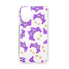 Purple-owl-pattern-background Iphone 11 Tpu Uv Print Case by pakminggu